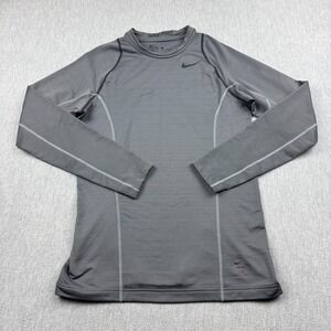 Nike‎ Pro Hyperwarm Shirt Mens Small Gray Fitted Compression Athletic 801996-021